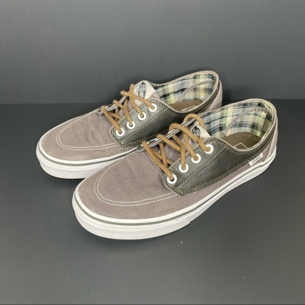 Vans Off The Wall skater shoes mens 6.5/ wmns 8 Gray sneakers Loafer Preppy
